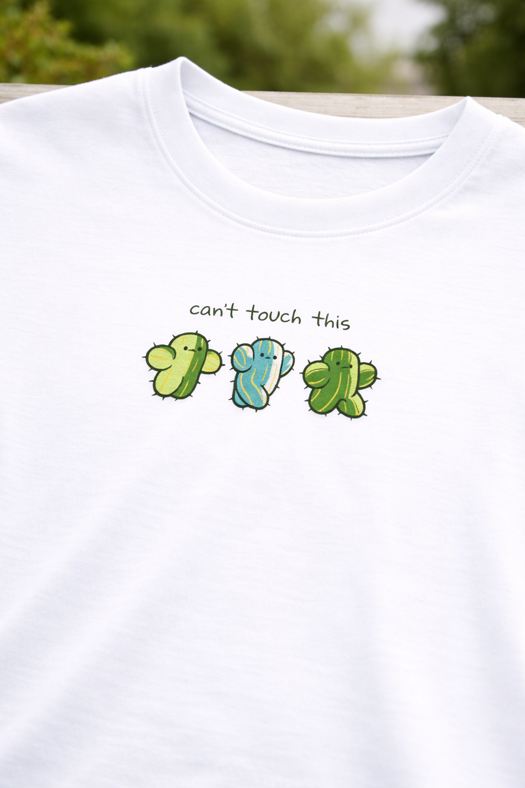 Can’t Touch This – Cactus Embroidered Unisex T-Shirt