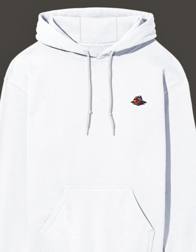 Melted Cube – Abstract Embroidered Unisex Hoodie