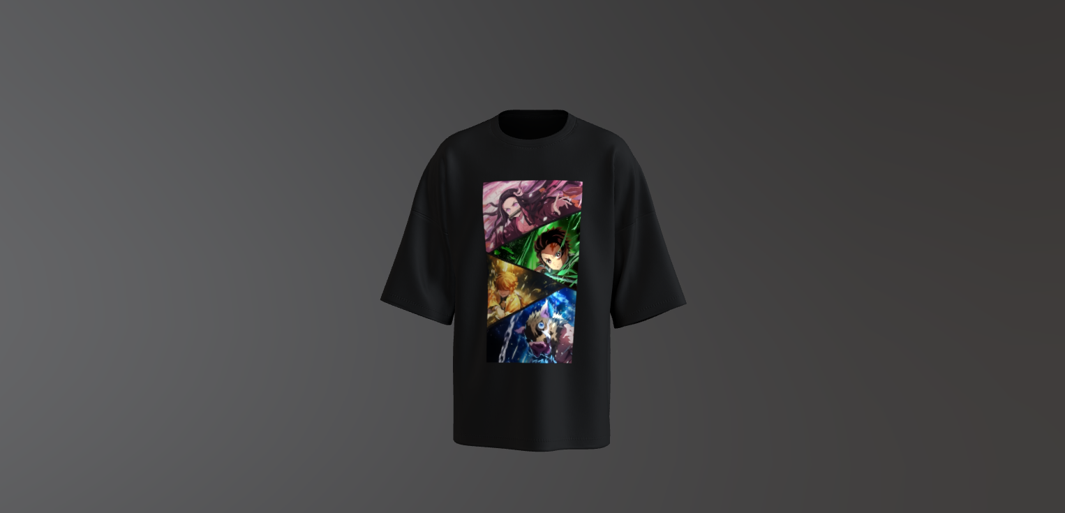 DEMON SLAYER 4 CHARACTERS OVERSIZED T-SHIRT - ANIME EDITION
