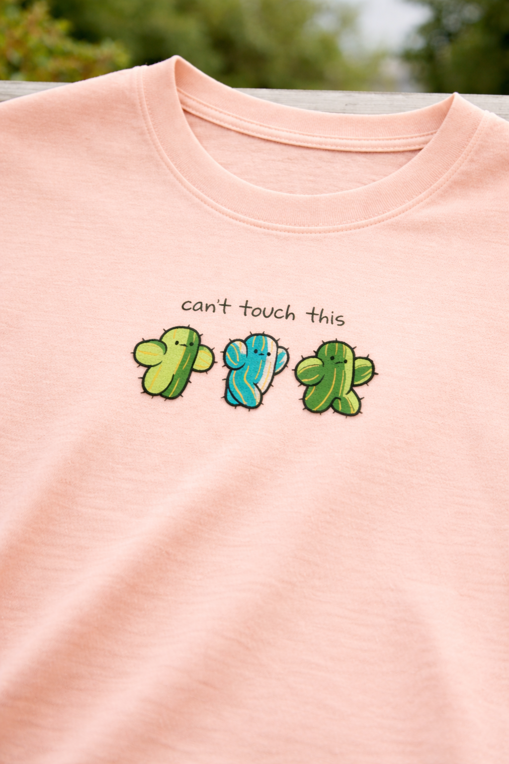 Can’t Touch This – Cactus Embroidered Unisex T-Shirt